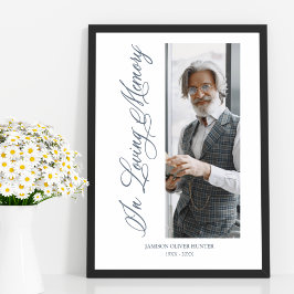 Gray Tradition & Elegantes Foto Beerdigung Liebe Poster