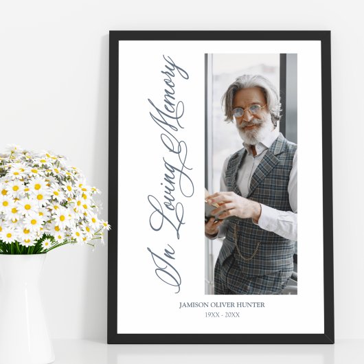 Gray Tradition & Elegantes Foto Beerdigung Liebe Poster