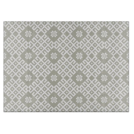 Gray Traditional Lettisch Design Pattern Schneidebrett (Vorderseite)