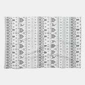 Gray Traditionelles skandinavisches Weihnachtsfest Geschirrtuch (Horizontal)