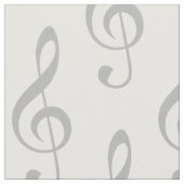Gray Treble Clef Muster Stoff (Nahaufnahme)