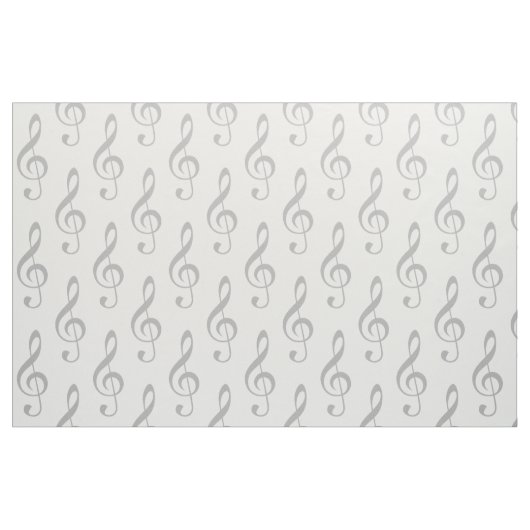 Gray Treble Clef Muster Stoff (Fat Quarter (45,7 x 55,9 cm))