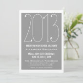 Gray Trendy 2013 Abschluss Einladung (Stehend Vorderseite)