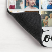 Gray trendy 24 Foto Grid benutzerdefinierter Text Mousepad (Ecke)