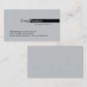 Gray Trendy Black Stripe Consultant Business Card Visitenkarte (Vorne/Hinten)