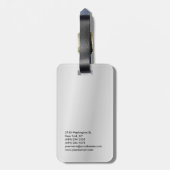 Gray Trendy Modernes Minimalistisch Gepäckanhänger (Rückseite vertikal)