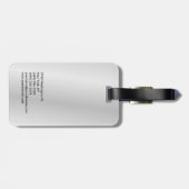 Gray Trendy Modernes Minimalistisch Gepäckanhänger (Rückseite horizontal)