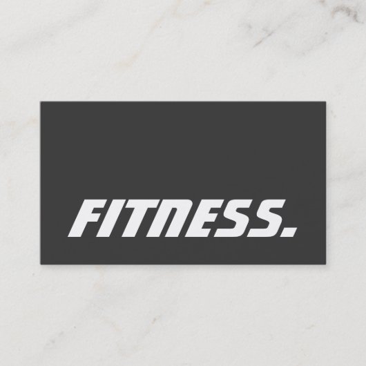 Gray Trendy Personal Trainer Fitness Business Card Visitenkarte (Vorderseite)