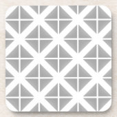 Gray Trendy Triangle Pattern Getränkeuntersetzer (Vorderseite)