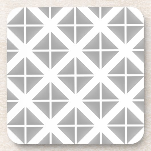 Gray Trendy Triangle Pattern Getränkeuntersetzer (Vorderseite)