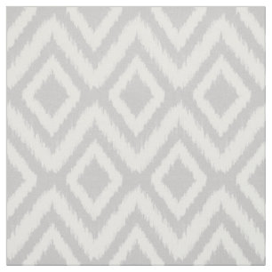 Gray Tribal Ikat Zickzack Stoff