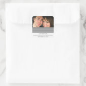 Gray Triple Stripe Save the Date Stickers (Tasche)