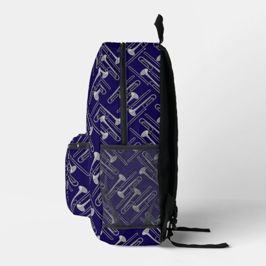 Gray Trombone Crosshatch Pattern Bedruckter Rucksack (Rechts)