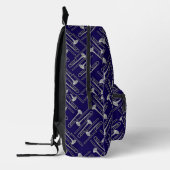 Gray Trombone Crosshatch Pattern Bedruckter Rucksack (Links)