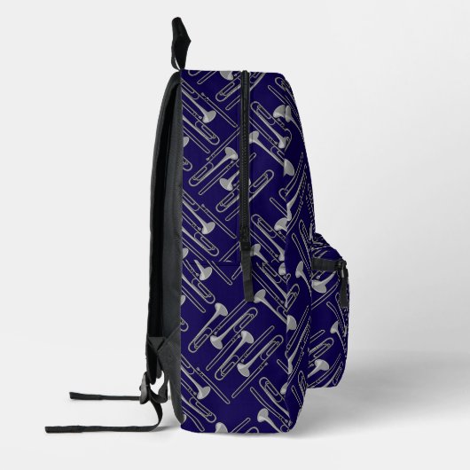 Gray Trombone Crosshatch Pattern Bedruckter Rucksack (Links)