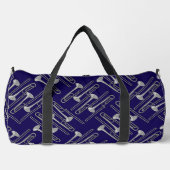 Gray Trombone Crosshatch Pattern Duffle Bag (Vorderseite)