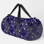 Gray Trombone Crosshatch Pattern Duffle Bag (Rechte Ecke)