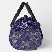 Gray Trombone Crosshatch Pattern Duffle Bag (Rechts)