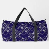 Gray Trombone Crosshatch Pattern Duffle Bag (Rückseite)