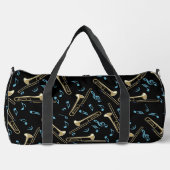 Gray Trombone Crosshatch Pattern Duffle Bag (Vorderseite)