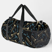 Gray Trombone Crosshatch Pattern Duffle Bag (Rechte Ecke)