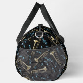 Gray Trombone Crosshatch Pattern Duffle Bag (Rechts)