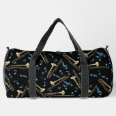 Gray Trombone Crosshatch Pattern Duffle Bag (Rückseite)