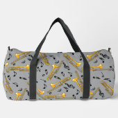 Gray Trombone Crosshatch Pattern Duffle Bag (Vorderseite)