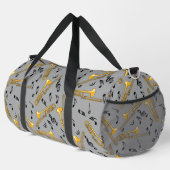 Gray Trombone Crosshatch Pattern Duffle Bag (Rechte Ecke)