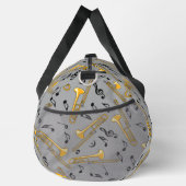 Gray Trombone Crosshatch Pattern Duffle Bag (Rechts)