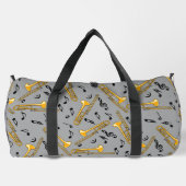 Gray Trombone Crosshatch Pattern Duffle Bag (Rückseite)