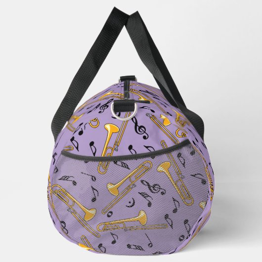 Gray Trombone Crosshatch Pattern Duffle Bag (Rechts)