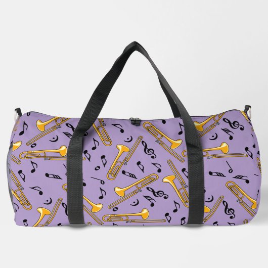 Gray Trombone Crosshatch Pattern Duffle Bag (Rückseite)