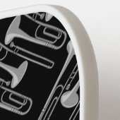 Gray Trombone Crosshatch Pattern Pickleball Schläger (Linke Seite)