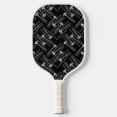 Gray Trombone Crosshatch Pattern Pickleball Schläger (Vorderseite)