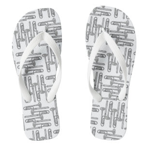 Gray Trombone Crosshatch White Pattern Badesandalen