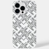 Gray Trombone Crosshatch White Pattern Case-Mate iPhone Hülle (Rückseite)