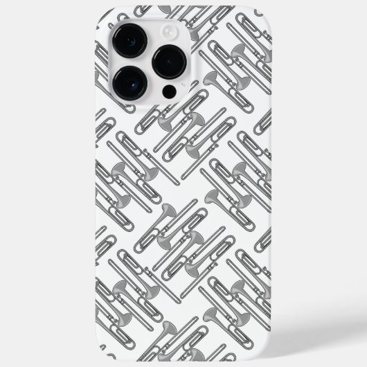 Gray Trombone Crosshatch White Pattern Case-Mate iPhone Hülle (Rückseite)
