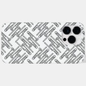 Gray Trombone Crosshatch White Pattern Case-Mate iPhone Hülle (Rückseite (Horizontal))