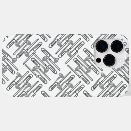 Gray Trombone Crosshatch White Pattern Case-Mate iPhone Hülle (Rückseite (Horizontal))