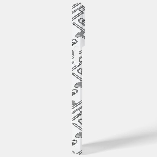 Gray Trombone Crosshatch White Pattern Case-Mate iPhone Hülle (Rückseite / Rechts)