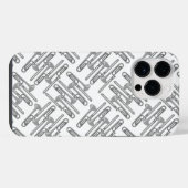 Gray Trombone Crosshatch White Pattern iPhone Hülle (Rückseite (Horizontal))