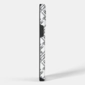 Gray Trombone Crosshatch White Pattern iPhone Hülle (Rechte Seite)