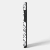 Gray Trombone Crosshatch White Pattern iPhone Hülle (Linke Seite)