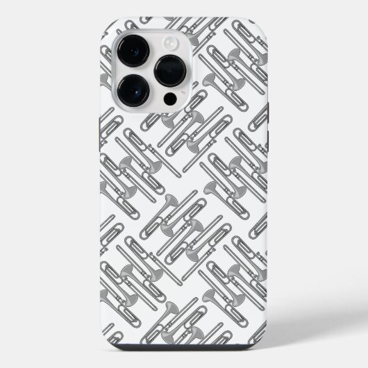 Gray Trombone Crosshatch White Pattern iPhone Hülle (Rückseite)