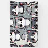 Gray Tuxedo Cats Banner (Vertikal)