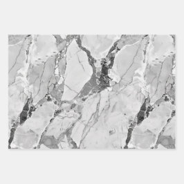 Gray "Twilight Marble Fantasy" Marmortexturwrap Geschenkpapier Set