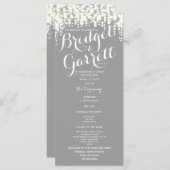 Gray Twinkle Lights Hochzeitsprogramm Programm (Vorne/Hinten)