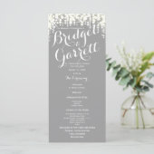 Gray Twinkle Lights Hochzeitsprogramm Programm (Stehend Vorderseite)