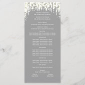 Gray Twinkle Lights Hochzeitsprogramm Programm (Rückseite)